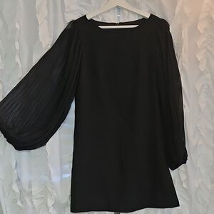 White House Black Market Black Dress with Flowing Sleeves